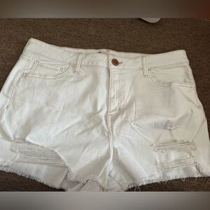 White jean shorts